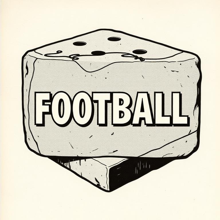 Merch-Vorschau: Backstein mit Aufschrift FOOTBALL